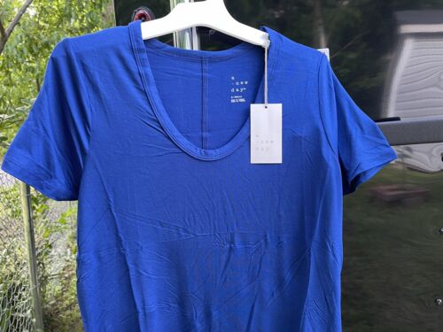 BRAND NEW A New Day Ladies Round Neck Short Sleeve T Shirt Top Size XS BLUE - Picture 2 of 8