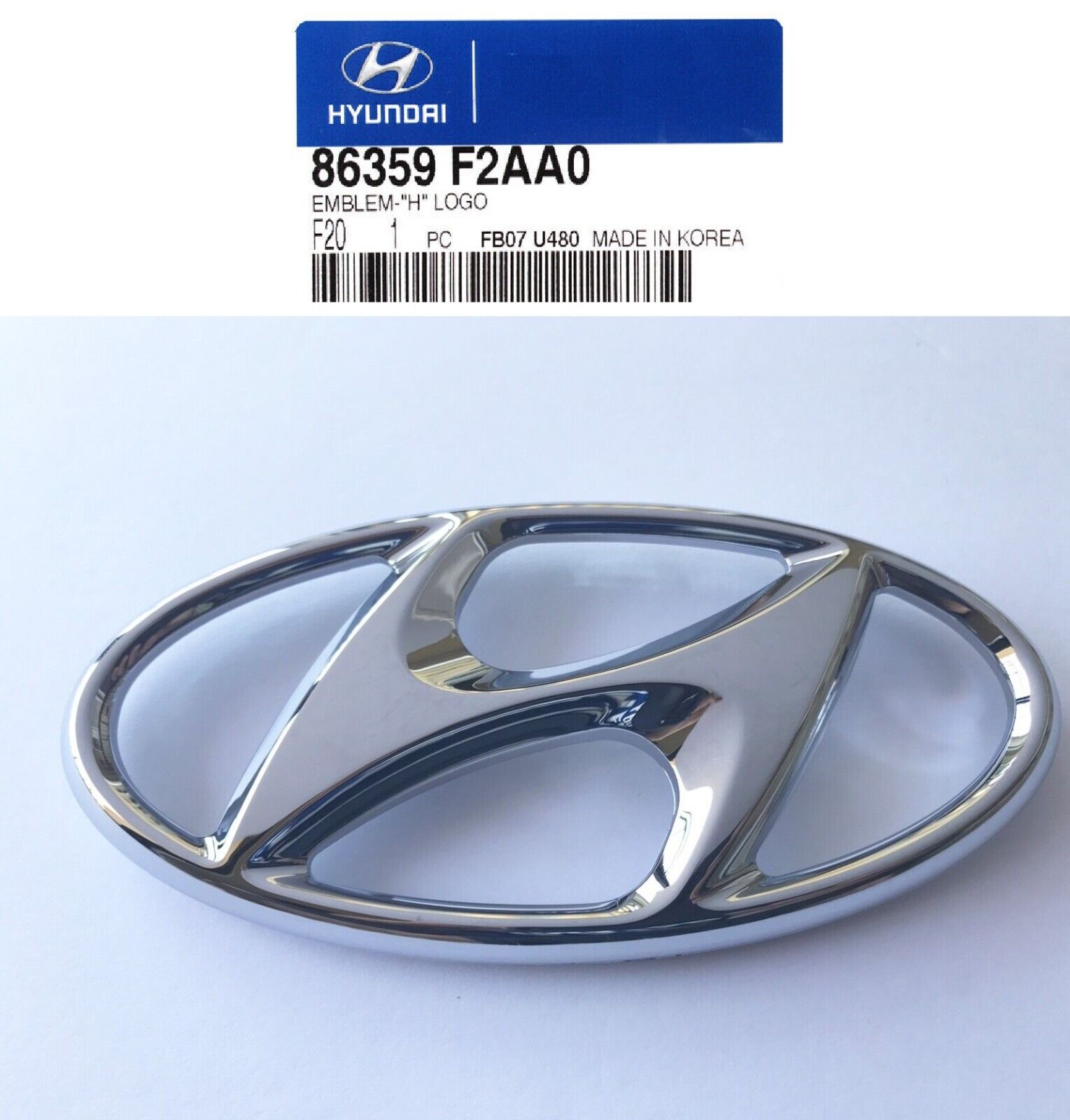 Front Grille Emblem Elantra Sedan 2019-2020 Front H Logo Mark Genuine Hyundai