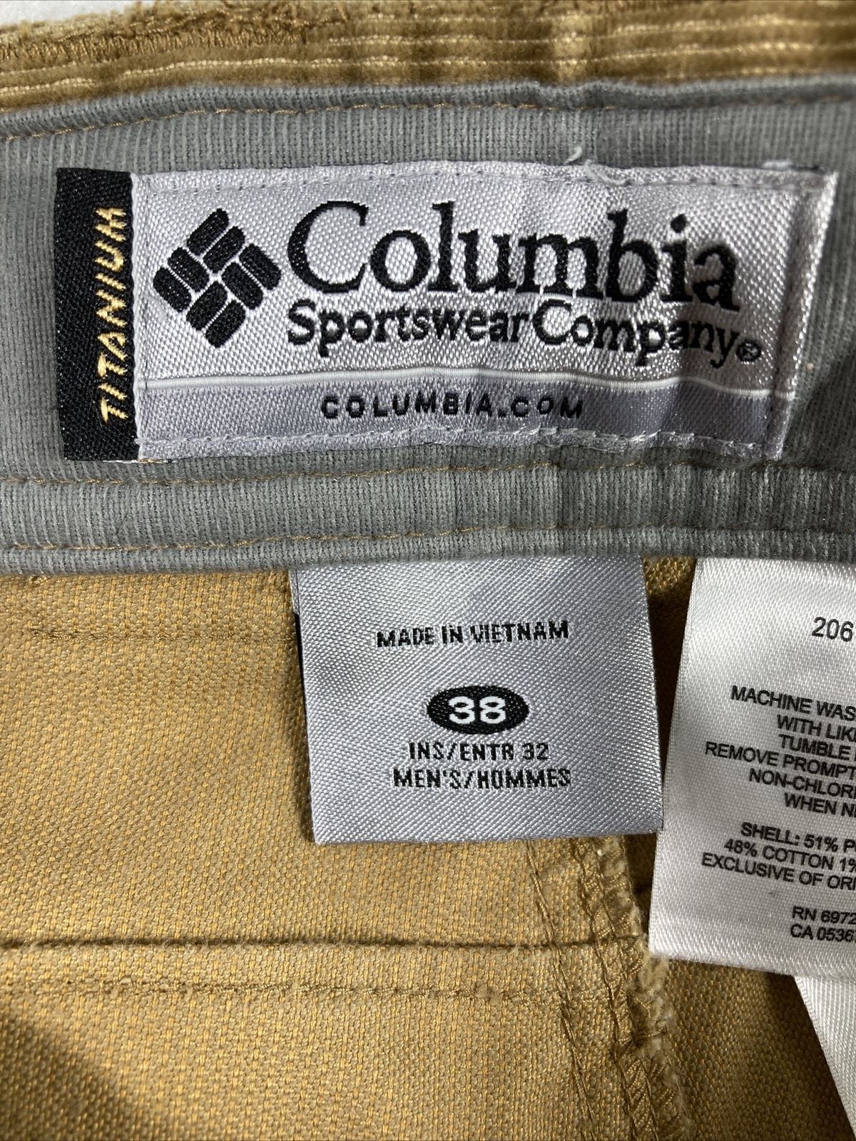 Columbia Khaki Double Knee Corduroy Carpenter Pants-Men's Size 38x32 Columbia Khaki Double Knee Corduroy Carpenter Pants-Men's Size 38x32