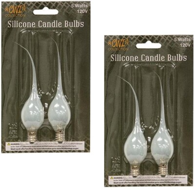 4 Silicone Coated Steady Burn 5 watt (Candelabra) Bulbs - (2pkgs of 2)