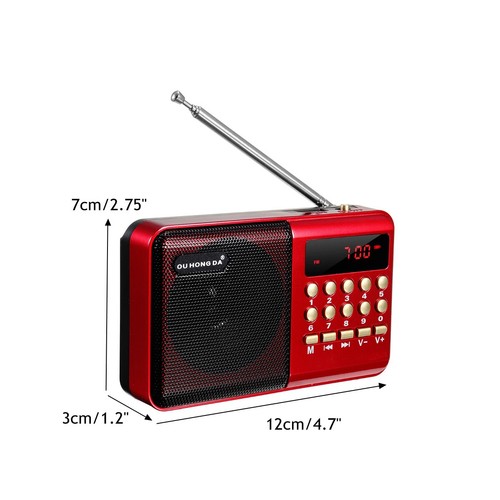 Small Radio Stereo MP3 Player Earphone Jack Portable Multimedia Speaker with USB - Picture 8 of 8