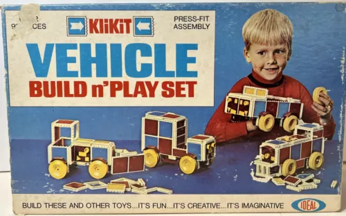 Vintage 1969 Klikit Vehicle Build N' Play Set No. 3380-3. Ideal Toys Corp