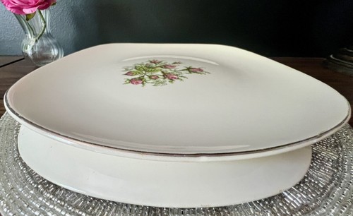 2 Knowles Moss Rose Large Dinner Plates. Vintage Mid Century Modern - Picture 8 of 9