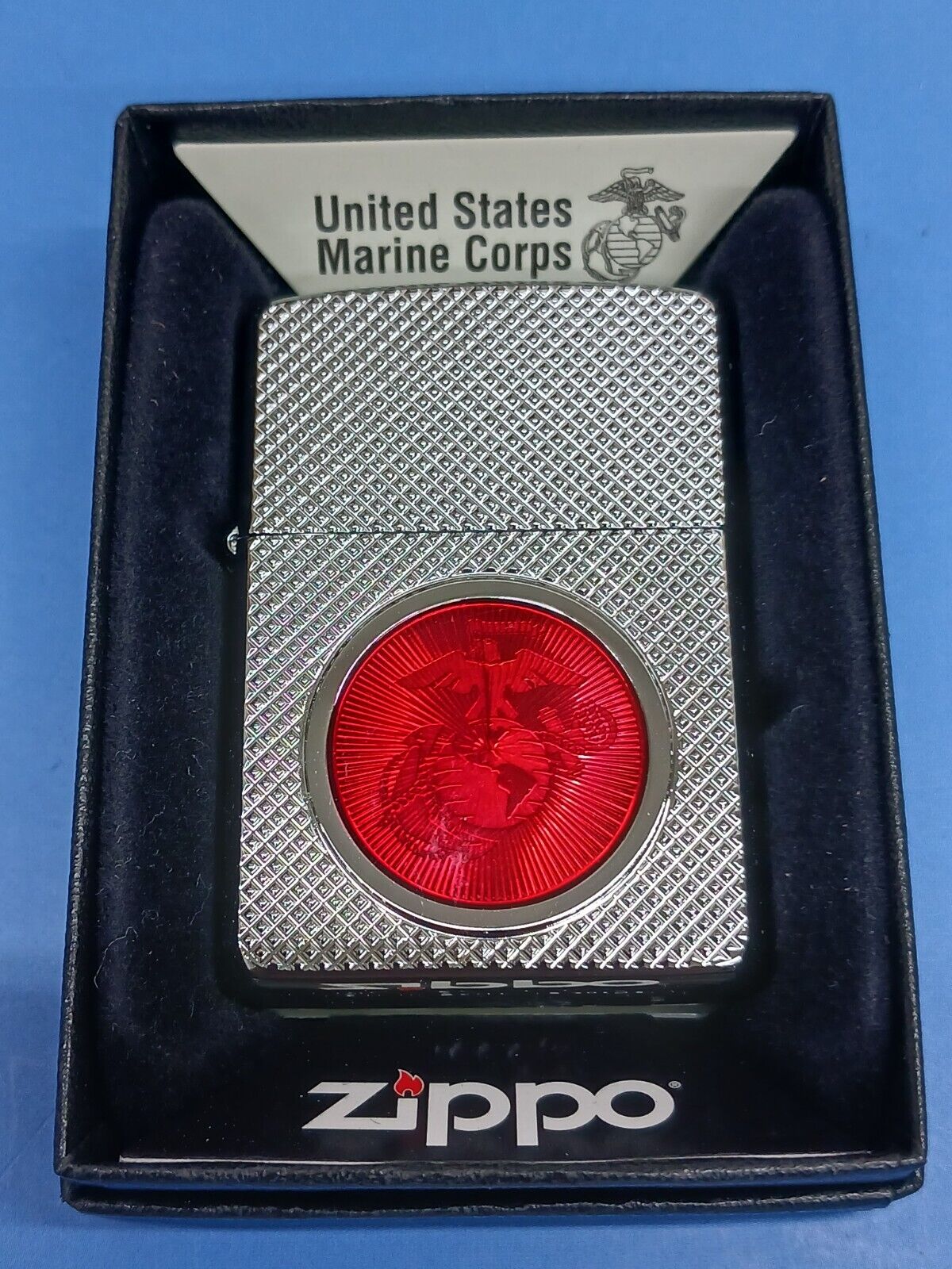 Zippo USMC Red Logo Armor High Polish Chrome 28749