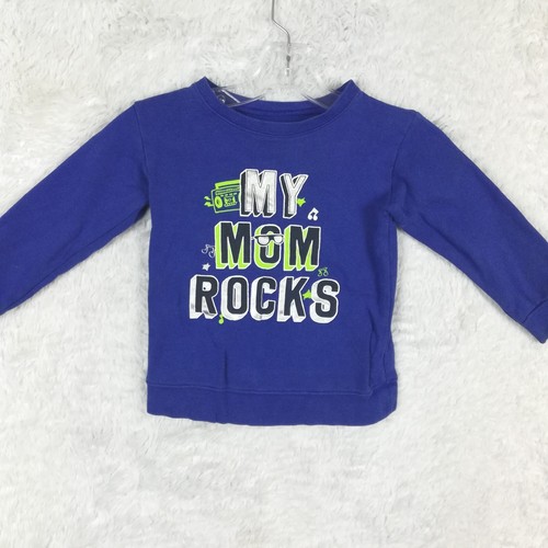 Garanimals Jungen Sweatshirt Crew My Mom Rocks blau metallic Siebdruck 3T - Bild 1 von 9