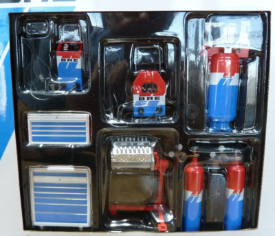ミニカー GMP 1:18 BRE GARAGE ACCESSORY SET 1:18 GMP Accessories Set Garage Tool Set BRE Red White Blue