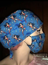 Wonder Woman Scrub Cap Facemask Nurse Hat Surgery Cap Doctor Head Cover Bouffant