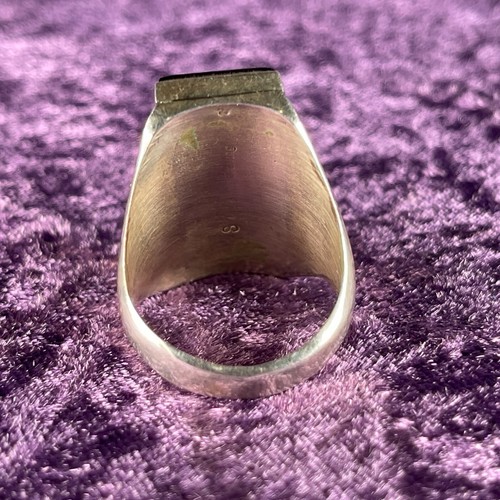 Native American Navajo Sterling Silver Ring 925 Gilbert Smith Night Sky Jet Opal - Picture 5 of 7