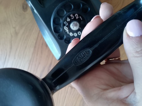 Telefono a disco Vintage Nero In Bachelite Anni 50 Fatme Siemens con timbro - Foto 3 di 8