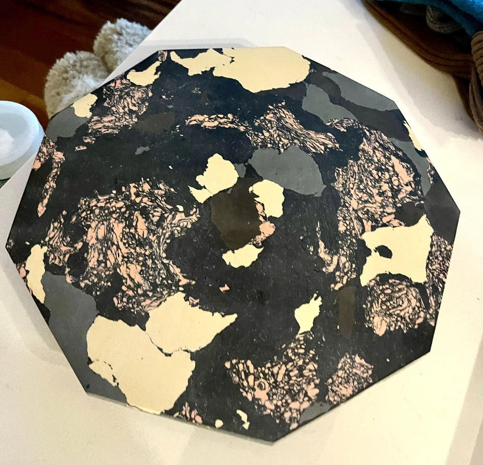 Diane von Furstenberg DVF for Target - Neutral Marble Stone Lazy Susan Stand - Image 2 of 4