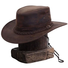 Rustic  Leather Hat  Cowboy, Cowgirl Hat Western Hat For Men & Women