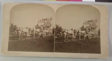 Parade Horse Wagon Stereoview Photo 