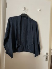 Luca Vanucci Navy Women’s Waterfall Open Front Short Jacket Size S (8-10)new