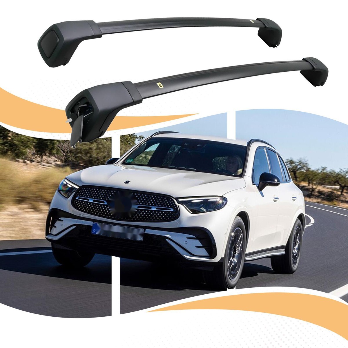 2Pcs 165lbs Lockable Cross Bar For 2016-2022 Mercedes Benz GLC