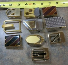 Lot of 10 Vintage Gold Tone Belt Buckles VARIOUS STYLES - Made in Italy/Spain 4