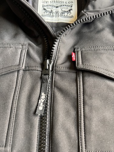 Levi Strauss Jacke mit Kapuze und Reißverschluss Herren Small grau Steppfutter - Bild 5 von 12