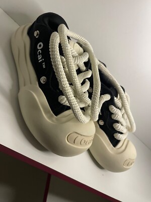 OCAI Smile Black canvas shoes thick soles OC230232 - Size