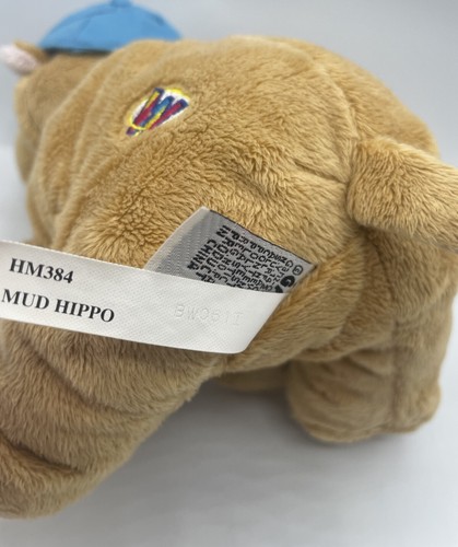 Ganz Webkinz Mud Hippo Soft Plush Stuffed Animal 9” with Webkinz Hat - Picture 8 of 8