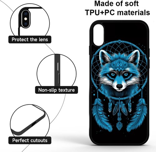 animal dream catcher For Motorola Moto Google Pixel OnePlus Hard Black - Picture 23 of 25