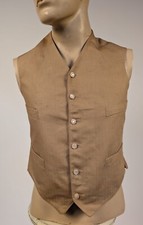 ANTIQUE EDWARDIAN MEN  S STRIPED COTTON WAIST COAT - OLD STOCK