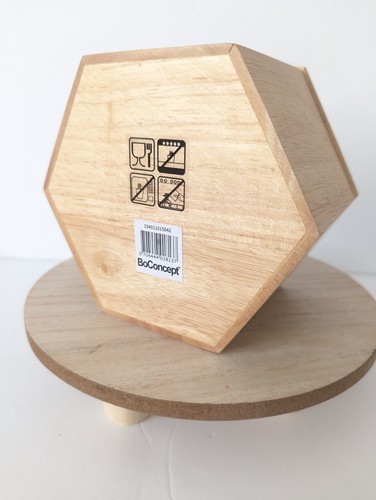 BoConcept Wooden Box w Print Geo Mandala Design Dust Green & Orange Hexagon NIB - Picture 13 of 16