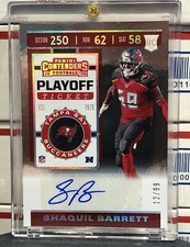 2019 PANINI CONTENDERS SHAQUIL BARRETT ROOKIE, #300, AUTO PLAYOFF TICKET, #12/99