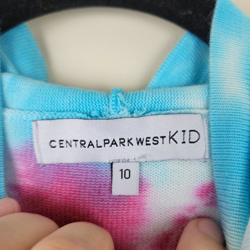 Central Park West KID 10 Colorful Tie-Dyed Thin Knit Sweatshirt With Hoodie - Picture 2 of 7