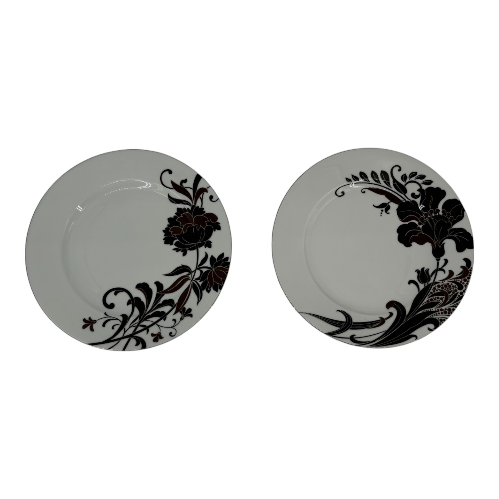 Mikasa Cocoa Blossom 8-Inch Porcelain Dessert Plates Set of 2 Made in Portugal