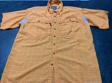 Drake Mens Short Sleeve Fishing Shirt Lightweight Performance Vented Material L