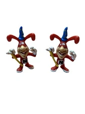 2 Vintage Dominos Pizza Avoid the Noid Claymation 3" Wizard Noid Action Figures