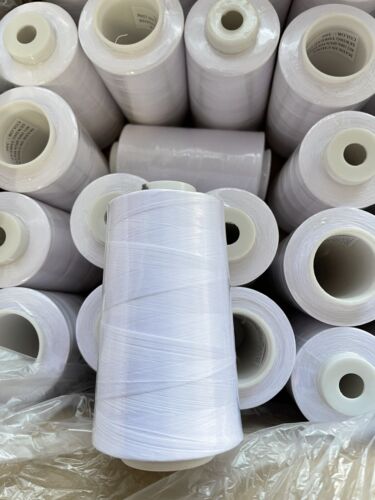 50 Spools Bright White Serger Overlocker Multi Purpose Sewing Thread 40/2 120g - Picture 4 of 7