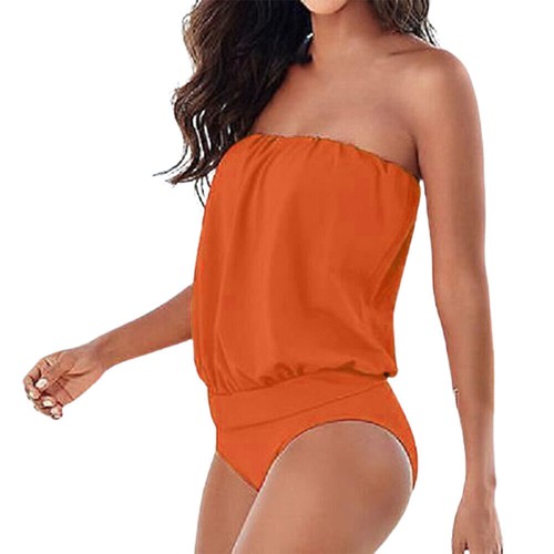 Ladies Strapless Swimsuit Bikini Swimming Costumes Monokini One Piece Swimwear- - Picture 14 of 18