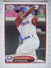MICHAEL CHOICE 2012 Topps Pro Debut baseball card INDIANS RANGERS A's ARLINGTON