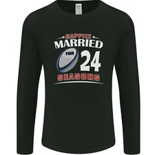 24 Year Wedding Anniversary 24th Rugby Mens Long Sleeve T-Shirt
