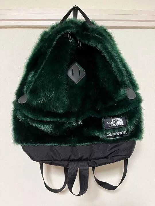 Sac à dos fourrure SUPREME × THE NORTH FACE vert nuit 20 L