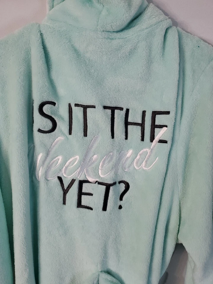 Bata Boxer Joe Para Mujer Talla 2X Azul Claro Acogedora Cálida Felpa Envoltura Spa Foto 2 de 4