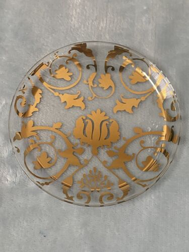 Vintage clear with gold coasters set of 8 Made In Italy - Picture 3 of 7