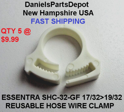 x5 SHC-32-GF ESSENTRA HEAVYDUTY WHITE Wire Cable Hose Reusable Clamp 17/32 19/32