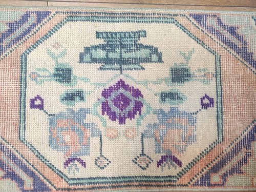 Türkischer Teppich, Haustürteppich, Wollteppich, Schlafzimmerteppich, Vintageteppich, Kleinflächenteppich - Bild 6 von 10