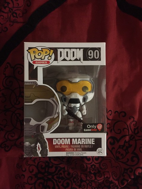 Funko Pop! Video Games DOOM White Doom Marine GameStop Vaulted Retired #90 | eBay