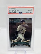 Ken Griffey Jr 1998 Topps Finest W/ Coating #100 PSA 8 Seattle Mariners!