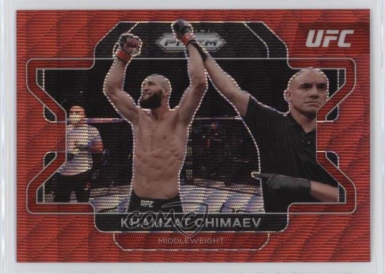2022 Panini Prizm UFC Ruby Wave Prizm Khamzat Chimaev #94 0nr3