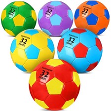 HyDren 6-Pack Soccer Balls Bulk w/ Pump, Colorful Practice for Kids, Size 4
