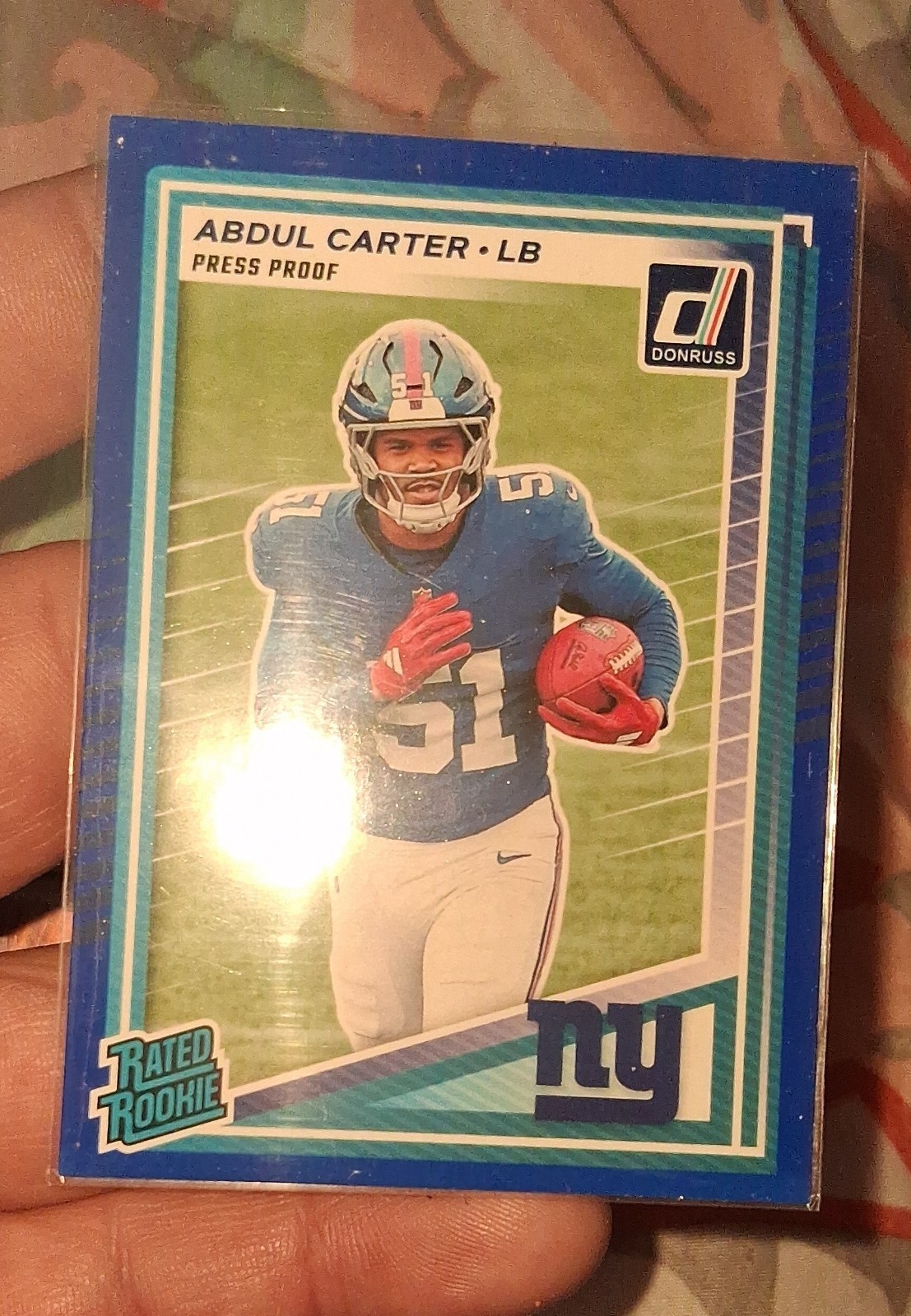2025 Panini Donruss - Rated Rookie Abdul Carter #315 Press Proof Blue (RC)