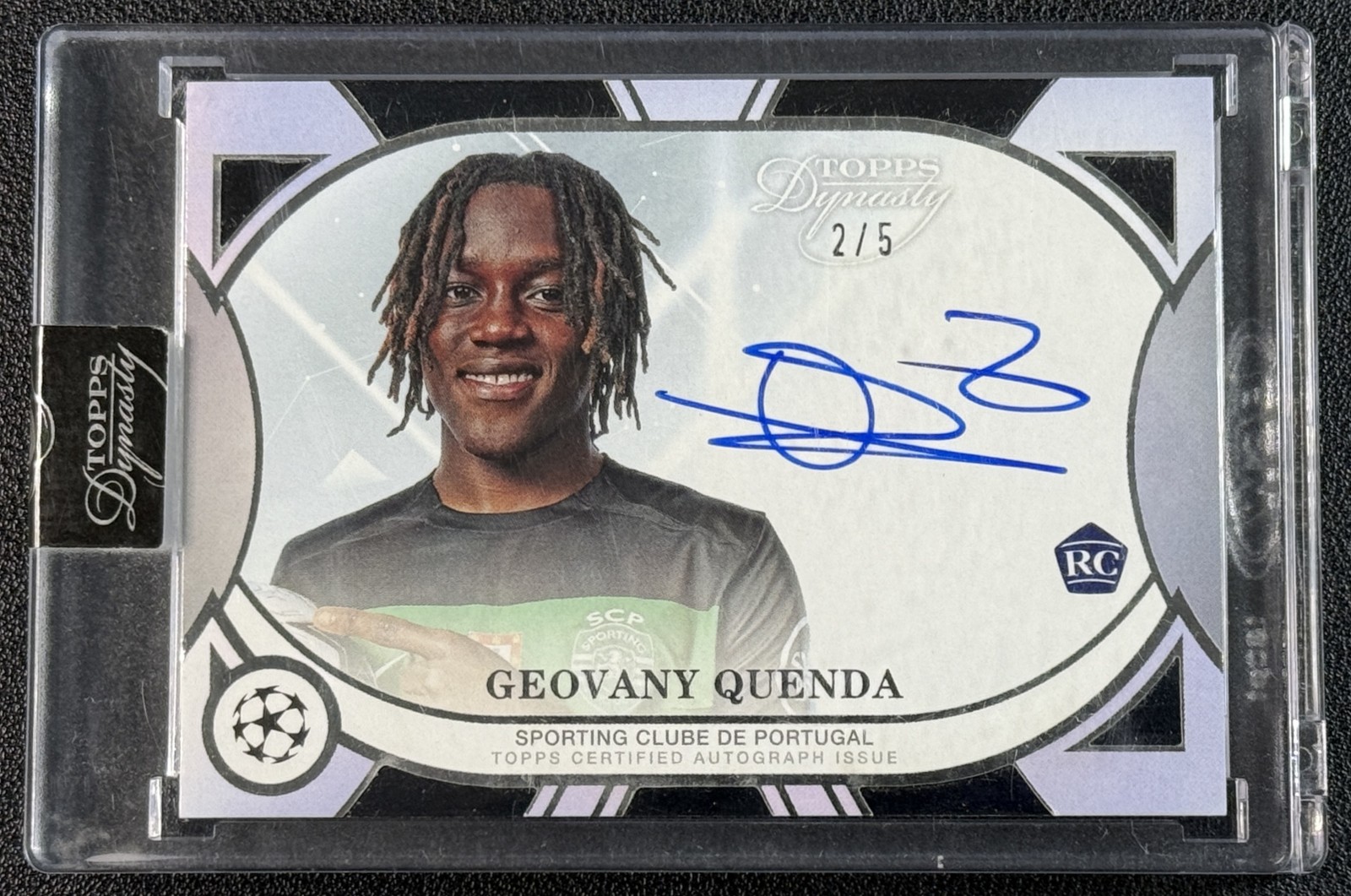 GEOVANY QUENDA 2024-25 TOPPS DYNASTY UCC ROOKIE AUTO BLACK RC AUTOGRAPH 2/5