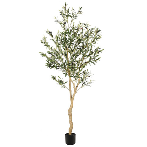 6ft Faux Olive Tree, Tall Olive Tree Plants, Fake Potted Olive Silk Tree, Art...