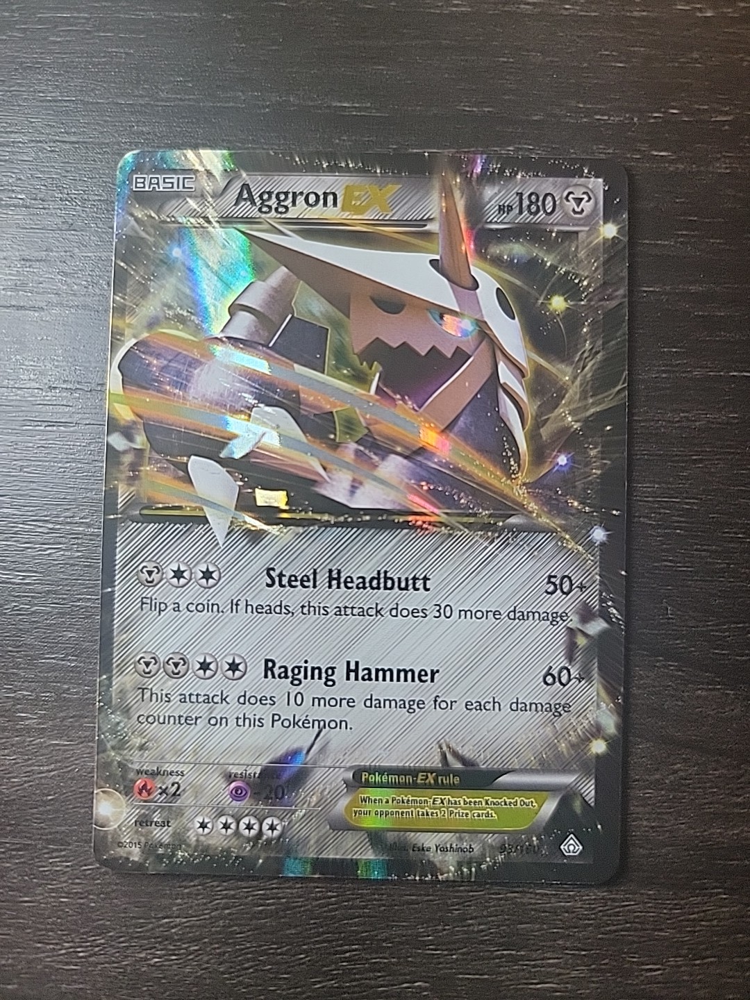 Pokémon TCG Aggron EX Primal Clash Holo Ultra Rare Card 93/160 XY NM