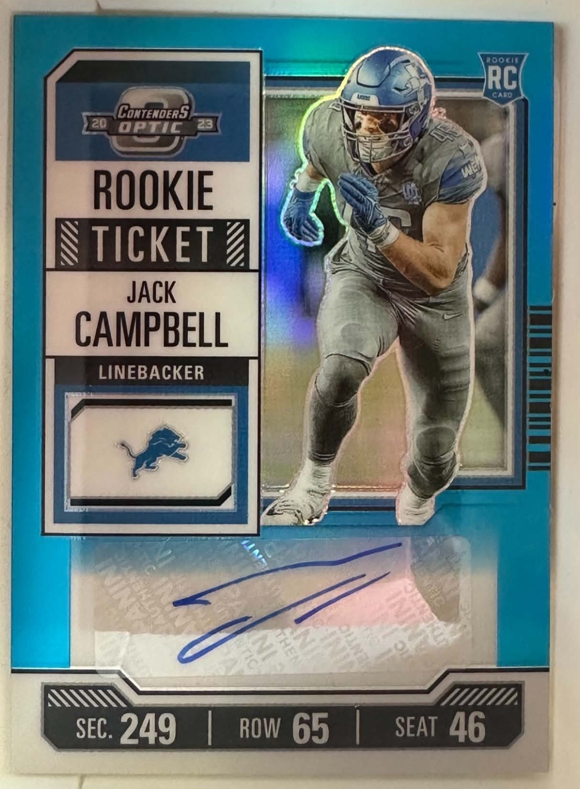 Jack Campbell Panini Contenders Optic #173 Autograph-Teal