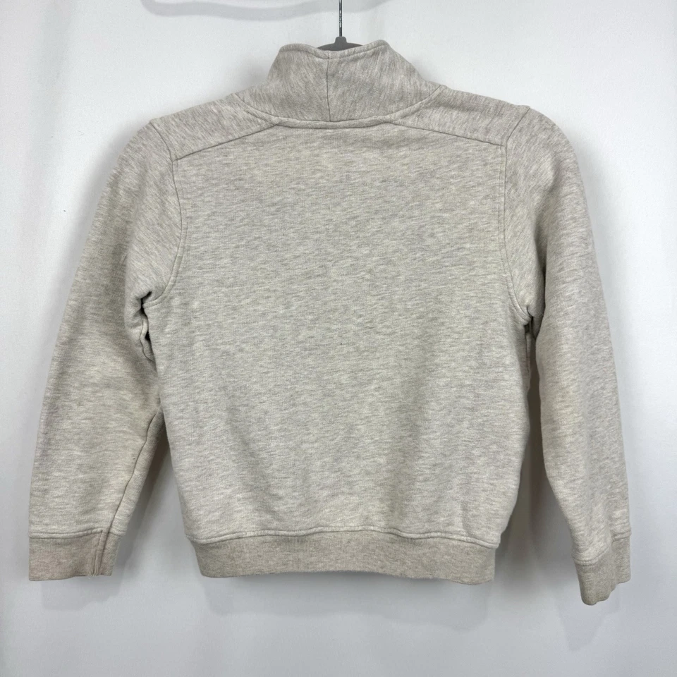Petit Bateau Niños Talla 10 Beige Sudadera Cárdigan "PB" Parche Botón Delantero Informal Foto 4 de 4
