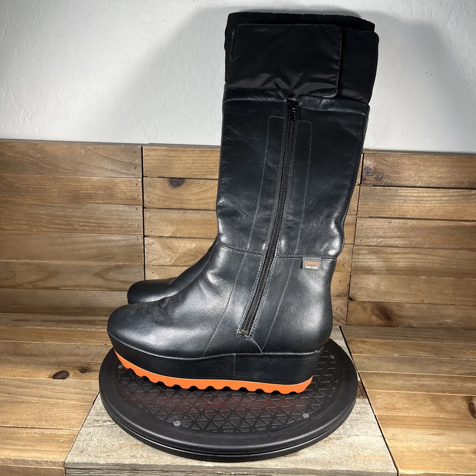 Botas de lluvia Camper hasta la rodilla Gore Tex para mujer 6,5/Eur 37 negras botas con cremallera lateral Foto 3 de 4